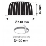 Downlight LED Redondo Técnico 15W, corte 120mm UGR19 Flicker Free